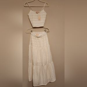 Good Luck Gem Cream Skirt Set